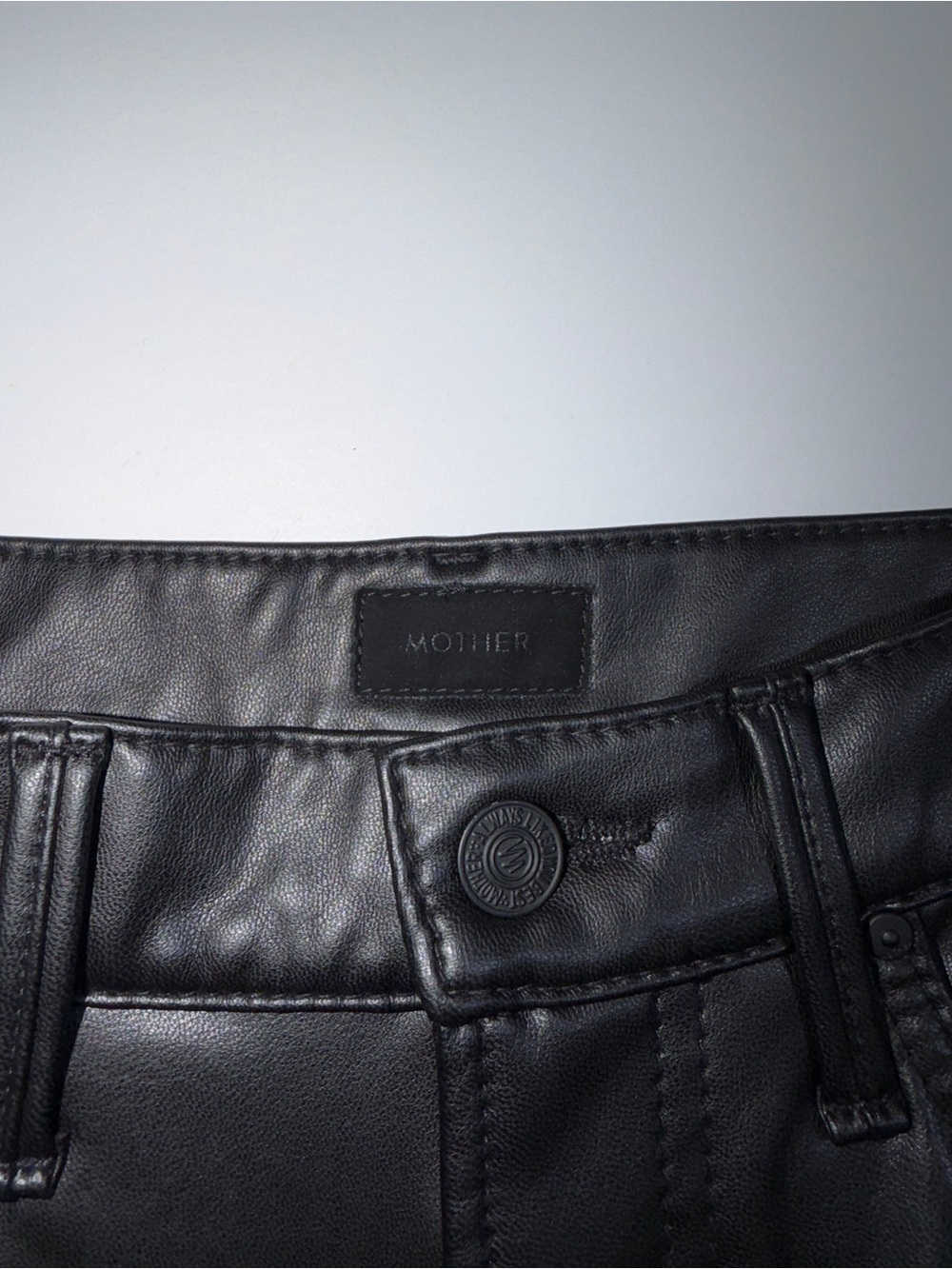 Mother The Insider Ankle Black Leather Pants Size 27 - Picture 7 of 9